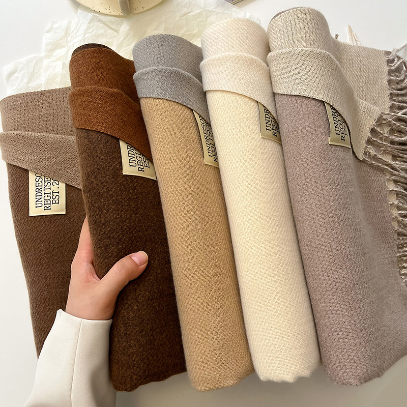 Cashmere Pashmina Wrap - Écharpe chaude en cachemire uni, nouveau