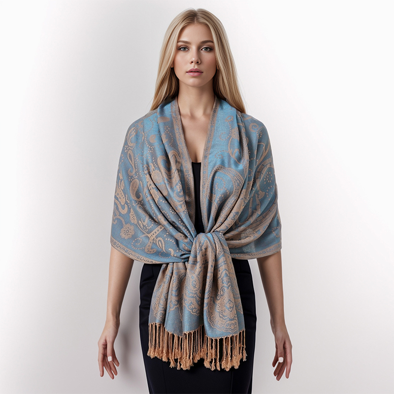 Écharpe Jacquard Paisley pour  - Cashmere Pashmina Wrap avis et prix